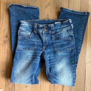 H&M BOOTCUT LOW JEANS Dark Denim Blue, Size 12-13Y